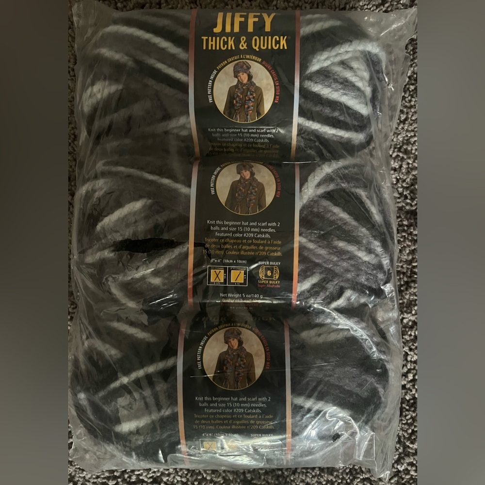 NWT 3-Pack Lion Brand Yarn Color 215 Smoky Mountains Thick & Quick Super Bulky